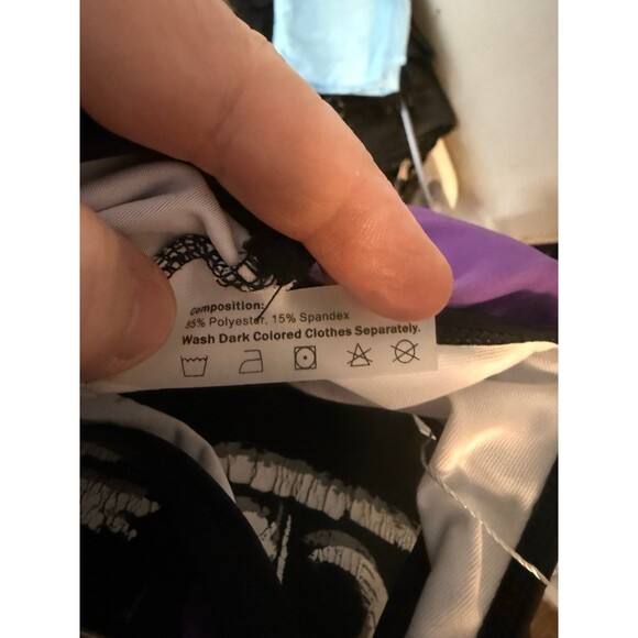 NWT Rosegal Purple & Black Crisscross Swimdress/Top Only Beachcore  Size 14 - Picture 6 of 7